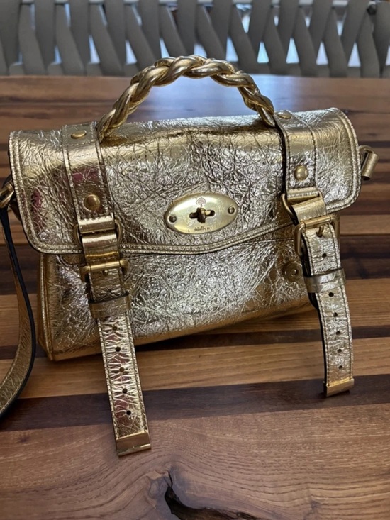 Mulberry Handbags - Mulberry Metallic Gold Braided-Handle Satchel